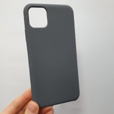 Накладка силиконовая под оригинал "без логотипа" для iPhone XR в упаковке, графитный