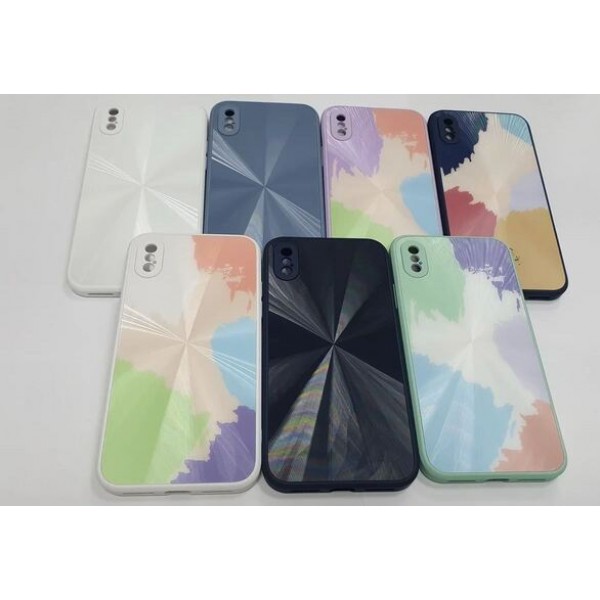 Купить Накладка силиконовая "имитация стекла" для iPhone 12 Pro (6.1), пятнистый бело-зеленый - 00-00044349 оптом