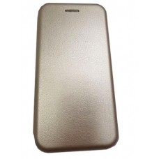 Чехол книга на силиконовой основе и магните для Samsung Galaxy A01 Core Book, с округленными краями, золотой