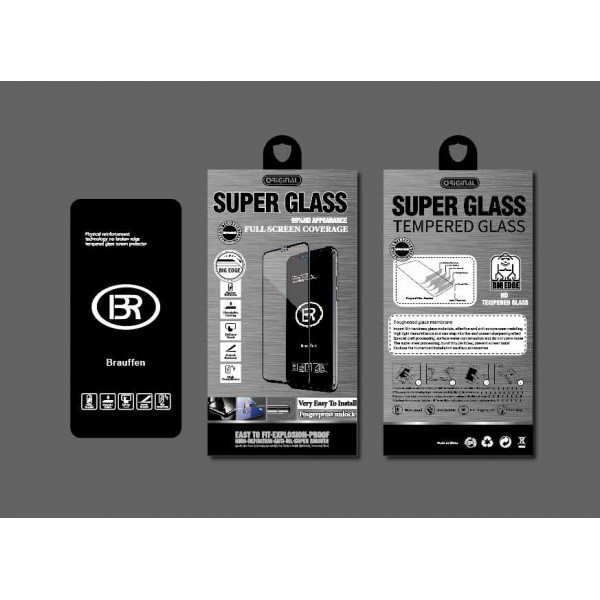 Купить Стекло защитное Brauffen 5D AAA качество (полностью на клею) в коробке для Samsung Galaxy A03 Core 4G, черный - 00-00046955 оптом
