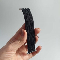 Ремешок плетенный монобраслет для Apple Watch 42mm/44mm/45mm размер "L" 160mm, угольный