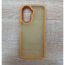 Накладка пластиковая с силиконовыми краями прозрачно-матовая для Xiaomi POCO M4 Pro 5G, оранжевый