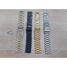Ремешок универсальный металлический, размер:22mm, серебряно-золотой