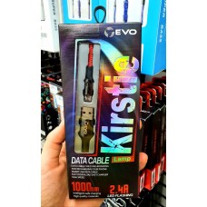 USB кабель EVO Kirstie для iPhone 5/6/7/8 из сплава цинка и с LED лампой, коричневый