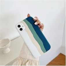 Накладка силиконовая под оригинал радужный градиент для iPhone 12 Pro Max (6.7), цветной (10)