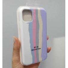Накладка силиконовая под оригинал радужный градиент для iPhone 12 Pro Max (6.7), цветной (15)