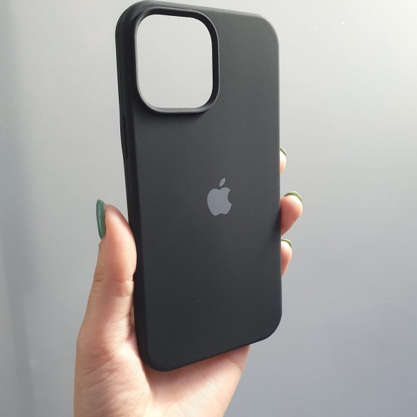Купить Накладка силиконовая под оригинал "с логотипом" закрытая для iPhone 13 Pro, черный - 00-00043815 оптом