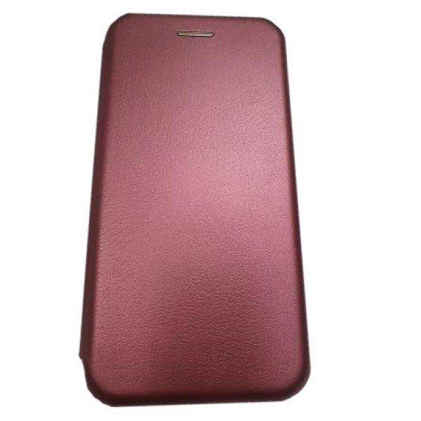 Чехол книга на силиконовой основе и магните для Samsung Galaxy S21 Ultra Book, с округленными краями, бордовый