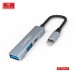 Купить USB HUB-Lightning Earldom ET-HUB11, 2USB+вход Lightning , серебро - 00-00053226 оптом