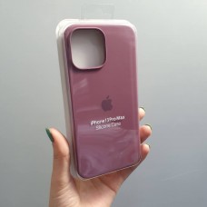 Накладка силиконовая под оригинал "с логотипом" закрытая для iPhone 13 Pro, бордовый