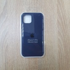 Накладка силиконовая под оригинал "с логотипом" для iPhone 11 Pro, темно-синий