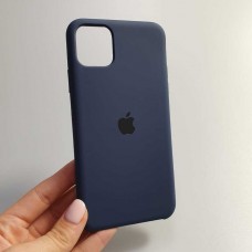 Накладка силиконовая под оригинал "с логотипом" для iPhone 11 Pro Max, темно-синий