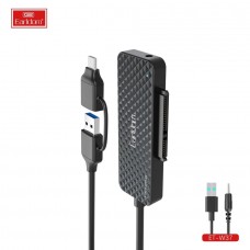 Переходник (кабель) Earldom ET-W37 2в1 USB-C/USB - SATA+3 порта USB3.0, для подключения HDD / SSD,карбон