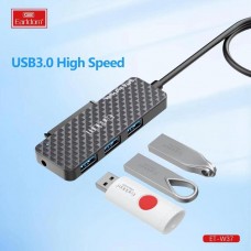 Переходник (кабель) Earldom ET-W37 2в1 USB-C/USB - SATA+3 порта USB3.0, для подключения HDD / SSD,карбон