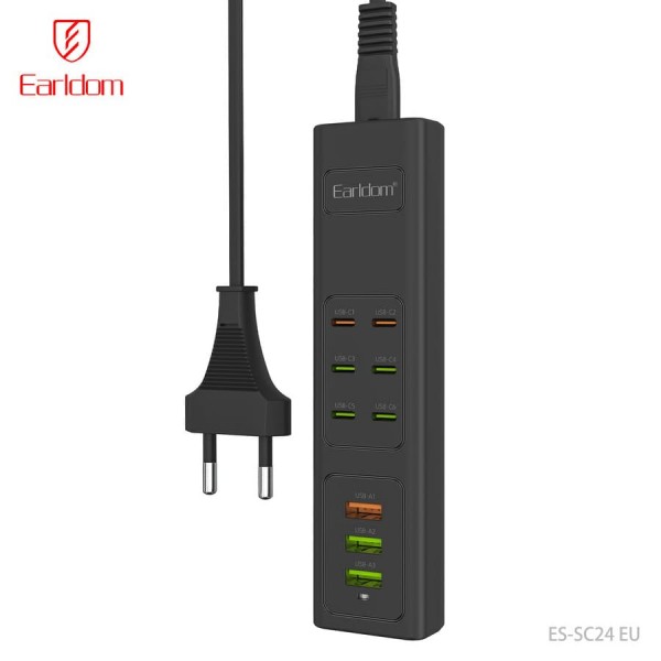 Купить Удлинитель Earldom ES-SC24 EU, 3USB+6Type C PD ,длина 1м - 00-00058632 оптом