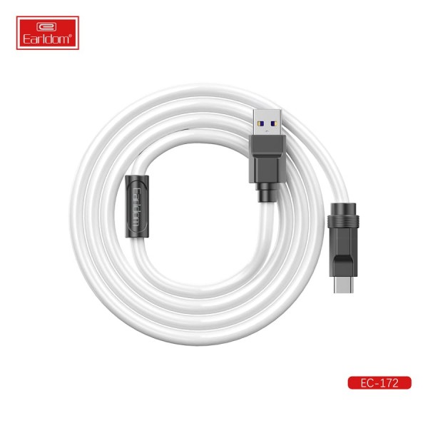 Купить USB кабель Earldom EC-172C для Type C, быстрая зарядка, 5A, белый - 00-00052206 оптом