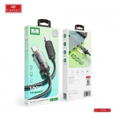 USB кабель Earldom EC-189 C-C Type C - Type C,100W, тканевая оплетка, (длинна 1м), черный