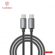 USB кабель Earldom EC-199 C-C Type C - Type C, 60W,нейлон,(длина 1,2 метр) черный