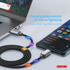 USB кабель Earldom EC-199 C-C Type C - Type C, 60W,нейлон,(длина 1,2 метр) черный