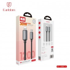 USB кабель Earldom EC-199 C-I Type C - iPhone, 30W,нейлон,(длина 1,2 метр) черный