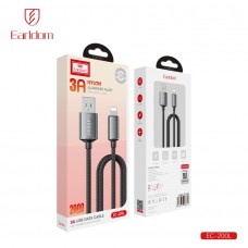 USB кабель Earldom EC-200 C-I Type C - iPhone, 30W,нейлон,(длина 2 метра) черный